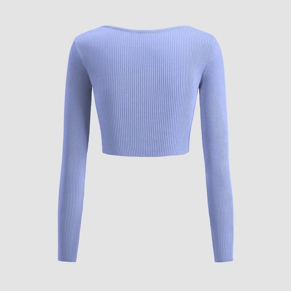 Lavender Ribbed Crop Top - Picture 4 of 5